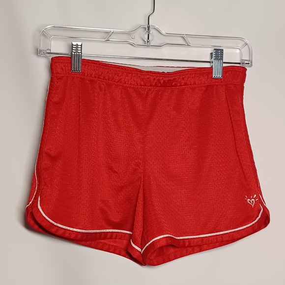 Justice Other - Justice Girls Red Breathable Shorts Size 14 Activewear Embroidered Heart